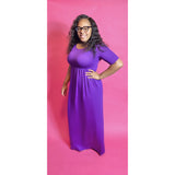 purple basic maxi dress