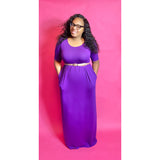purple basic maxi dress